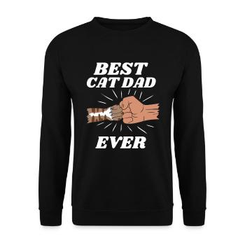 Der beste Katzenvater - Unisex Pullover - Schwarz - Vorne - Alina (178cm) & Michal (187cm)