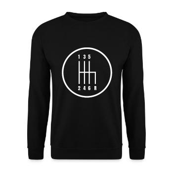 engrenages, voiture manuelle - Sweat-shirt Unisexe - noir - Devant - Alina (178cm) & Michal (187cm)