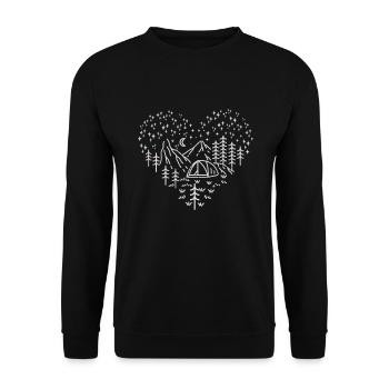 Camping heart - Unisex Sweatshirt - black - Front - Alina (178cm) & Michal (187cm)