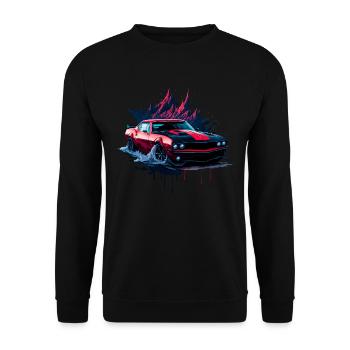 Voiture de sport classique - Sweat-shirt Unisexe - noir - Devant - Alina (178cm) & Michal (187cm)