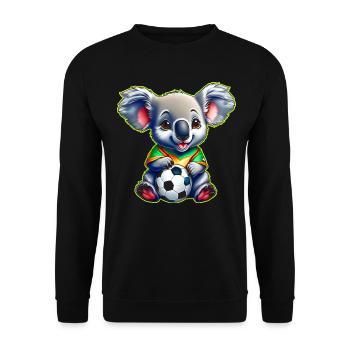 Cute Koala Bear with Soccer Ball - Unisex Sweatshirt - black - Front - Alina (178cm) & Michal (187cm)