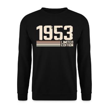 1953 Millésime 1953 Anniversaire 1953 Rétro 1953 - Sweat-shirt Unisexe - noir - Devant - Alina (178cm) & Michal (187cm)