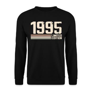 1995 Millésime 1995 Anniversaire 1995 Rétro 1995 - Sweat-shirt Unisexe - noir - Devant - Alina (178cm) & Michal (187cm)