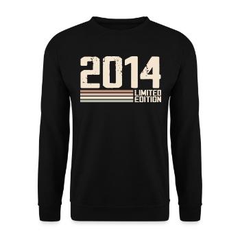 2014 Jahrgang 2014 Geburtstag 2014 Retro 2014 - Unisex Pullover - Schwarz - Vorne - Alina (178cm) & Michal (187cm)