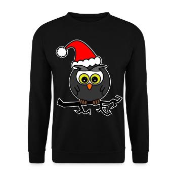 Cute owl Christmas Christmas Owl - Unisex Sweatshirt - black - Front - Alina (178cm) & Michal (187cm)