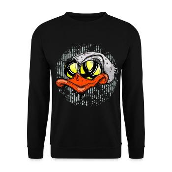 Lowbrowart Duck - Unisex Pullover - Schwarz - Vorne - Alina (178cm) & Michal (187cm)