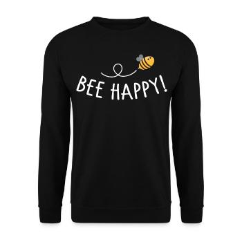 Bee happy - Unisex Pullover - Schwarz - Vorne - Alina (178cm) & Michal (187cm)