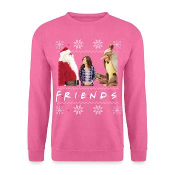 Friends X-Mas Santa Monica Gürteltier - Unisex Pullover - Pink - Vorne