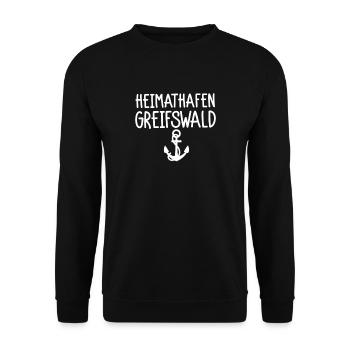 Heimathafen Greifswald - Unisex Pullover - Schwarz - Vorne - Alina (178cm) & Michal (187cm)