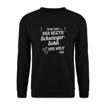 So gut sieht der beste Schwiegersohn der Welt aus - Unisex Pullover - Schwarz - Vorne - Alina (178cm) & Michal (187cm)