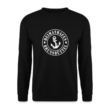 Heimathafen Brunsbüttel - Unisex Pullover - Schwarz - Vorne - Alina (178cm) & Michal (187cm)