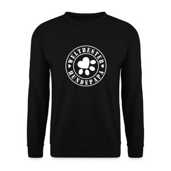 Weltbester Hundepapa - Unisex Pullover - Schwarz - Vorne - Alina (178cm) & Michal (187cm)