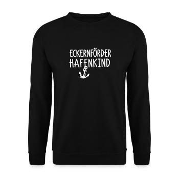 Eckernförder Hafenkind - Unisex Pullover - Schwarz - Vorne - Alina (178cm) & Michal (187cm)