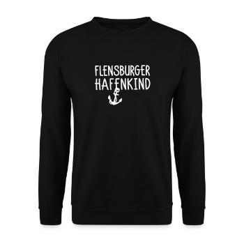 Flensburger Hafenkind - Unisex Pullover - Schwarz - Vorne - Alina (178cm) & Michal (187cm)