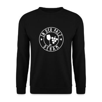 In der Palz dehäm - Unisex Pullover - Schwarz - Vorne - Alina (178cm) & Michal (187cm)