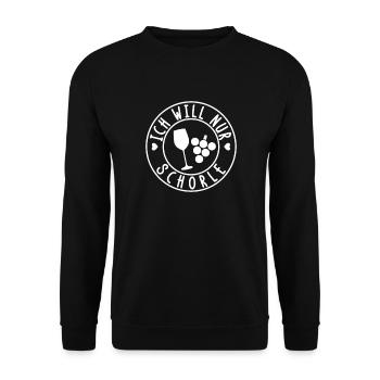 Ich will nur Schorle - Unisex Pullover - Schwarz - Vorne - Alina (178cm) & Michal (187cm)
