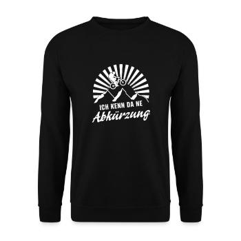 Ich kenn da ne Abkürzung - Unisex Pullover - Schwarz - Vorne - Alina (178cm) & Michal (187cm)