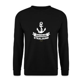 Heimathafen Stralsund - Unisex Pullover - Schwarz - Vorne - Alina (178cm) & Michal (187cm)