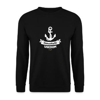 Heimathafen Usedom - Unisex Pullover - Schwarz - Vorne - Alina (178cm) & Michal (187cm)