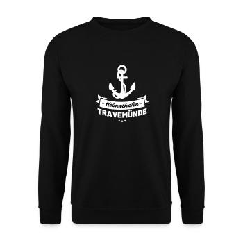 Heimathafen Travemünde - Unisex Pullover - Schwarz - Vorne - Alina (178cm) & Michal (187cm)