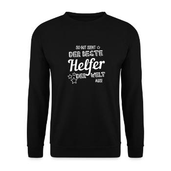 So toll sieht der allerbeste Helfer der Welt aus - Unisex Pullover - Schwarz - Vorne - Alina (178cm) & Michal (187cm)