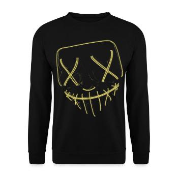 Neon Mask Yellow - Unisex Sweatshirt - black - Front - Alina (178cm) & Michal (187cm)