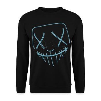 Neon Mask Blue - Unisex Sweatshirt - black - Front - Alina (178cm) & Michal (187cm)
