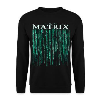Matrix Film Code Logo - Sweat-shirt Unisexe - noir - Devant - Alina (178cm) & Michal (187cm)