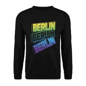 Berlin Germany City Font Skyline Home - Unisex Sweatshirt - black - Front - Alina (178cm) & Michal (187cm)