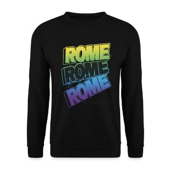 Rom Rome Italien Stadt Schrift Skyline Heimat - Unisex Pullover - Schwarz - Vorne - Alina (178cm) & Michal (187cm)