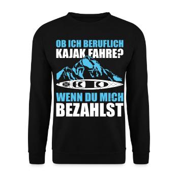 Kajak Geschenkidee Kanu Paddeln Kajakfahren - Unisex Pullover - Schwarz - Vorne - Alina (178cm) & Michal (187cm)