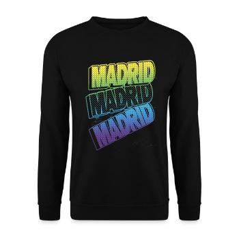 Madrid Espagne City Font Skyline Vacances - Sweat-shirt Unisexe - noir - Devant - Alina (178cm) & Michal (187cm)