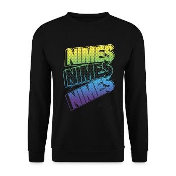 Nimes France City Font Skyline Home - Unisex Sweatshirt - black - Front - Alina (178cm) & Michal (187cm)