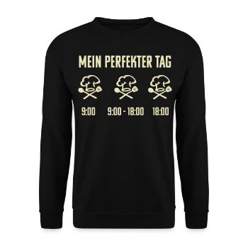 Kochen Kochen Humor - Unisex Pullover - Schwarz - Vorne - Alina (178cm) & Michal (187cm)