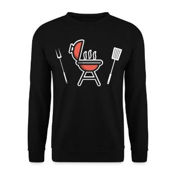 Grill Icon GrillIng Season - Unisex Sweatshirt - black - Front - Alina (178cm) & Michal (187cm)