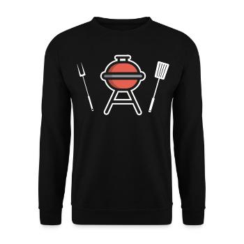 Grill Icon Grillen Sommerzeit - Unisex Pullover - Schwarz - Vorne - Alina (178cm) & Michal (187cm)