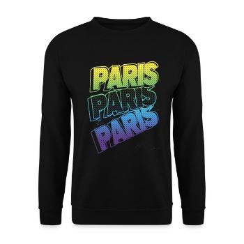 Paris France City Font Skyline Accueil - Sweat-shirt Unisexe - noir - Devant - Alina (178cm) & Michal (187cm)