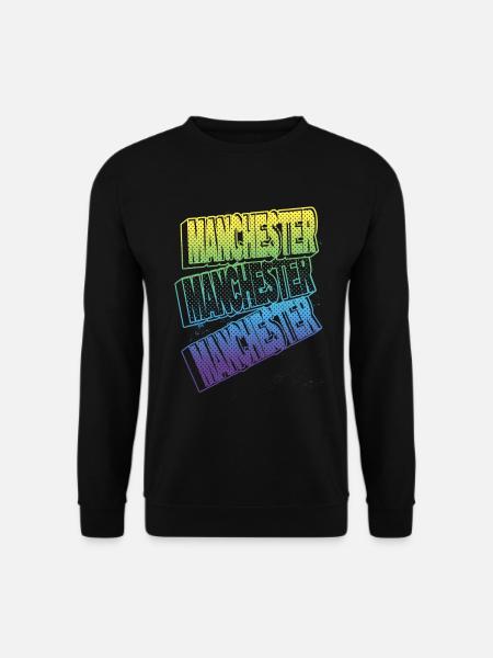 Manchester England UK City Font Skyline Home - Unisex Sweatshirt - black
