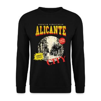 Alicante Espagne Ville Skyline Vintage Rétro - Sweat-shirt Unisexe - noir - Devant - Alina (178cm) & Michal (187cm)