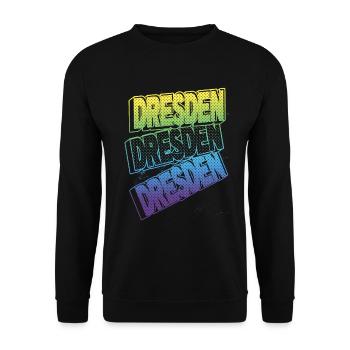 Dresden Germany City Font Skyline Home - Unisex Sweatshirt - black - Front - Alina (178cm) & Michal (187cm)