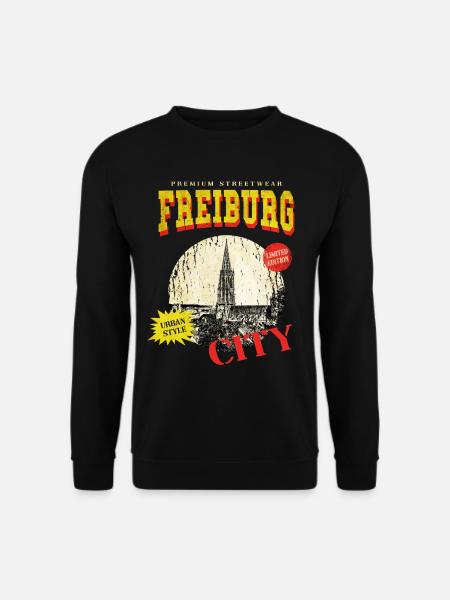Freiburg Deutschland Stadt Skyline Vintage Retro - Unisex Pullover - Schwarz
