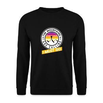 The mountains are calling - I must go - Unisex Sweatshirt - black - Front - Alina (178cm) & Michal (187cm)