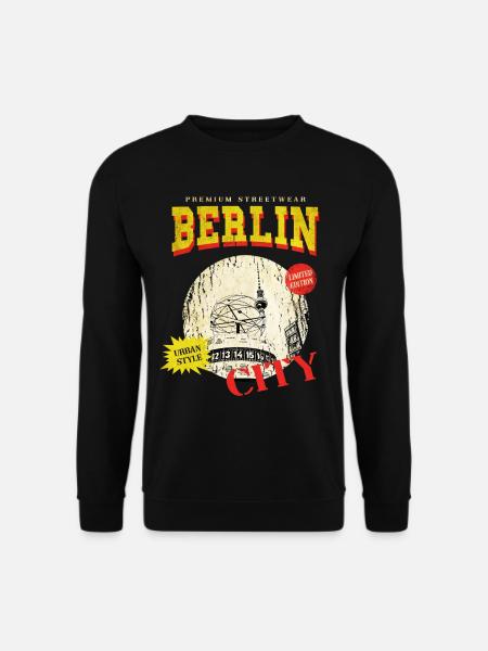 Berlin Deutschland Stadt Skyline Vintage Retro - Unisex Pullover - Schwarz