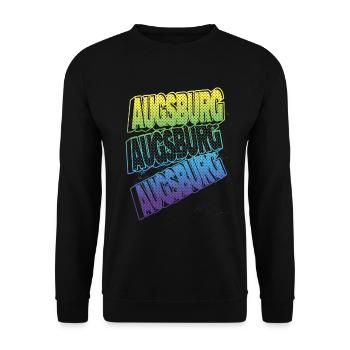 Augsburg Allemagne City Font Skyline Accueil - Sweat-shirt Unisexe - noir - Devant - Alina (178cm) & Michal (187cm)