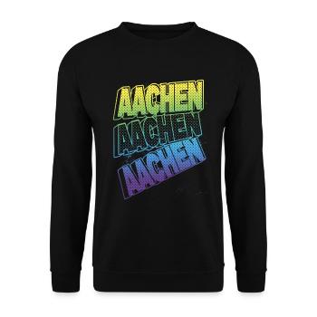 Aachen Germany City Font Skyline Home - Unisex Sweatshirt - black - Front - Alina (178cm) & Michal (187cm)