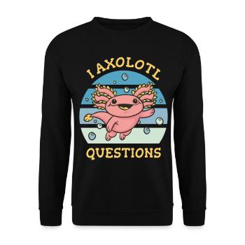 I aI axolotl questions - Unisex Pullover - Schwarz - Vorne - Alina (178cm) & Michal (187cm)