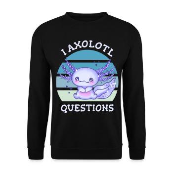 I axolotl questions - Unisex Pullover - Schwarz - Vorne - Alina (178cm) & Michal (187cm)