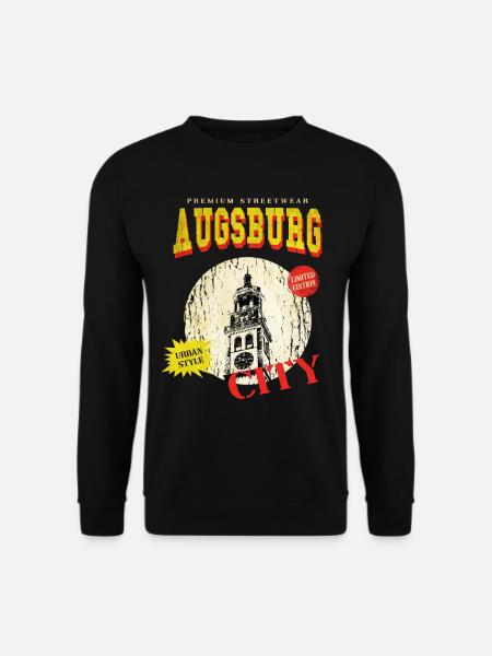 Augsburg Deutschland Stadt Skyline Vintage Retro - Unisex Pullover - Schwarz