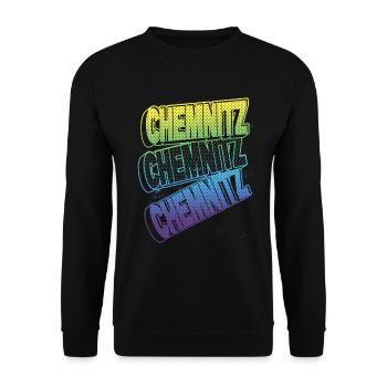 Chemnitz Germany City Font Skyline Home - Unisex Sweatshirt - black - Front - Alina (178cm) & Michal (187cm)