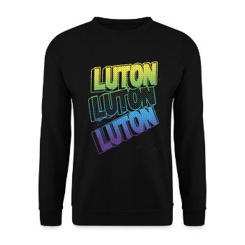 Luton Angleterre Royaume-Uni City Font Skyline Accueil - Sweat-shirt Unisexe - noir - Devant - Alina (178cm) & Michal (187cm)